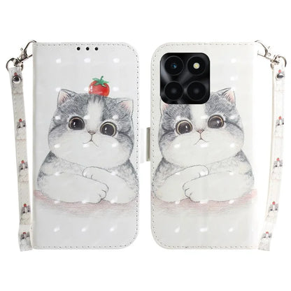 For Honor X6a 4G Case 3D Pattern PU Leather Wallet Flip Phone Cover