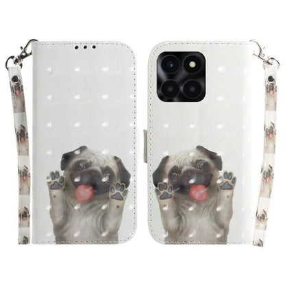 For Honor X6a 4G Case 3D Pattern PU Leather Wallet Flip Phone Cover