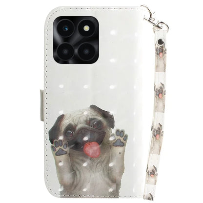 For Honor X6a 4G Case 3D Pattern PU Leather Wallet Flip Phone Cover