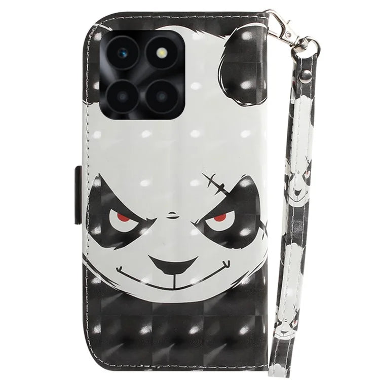 For Honor X6a 4G Case 3D Pattern PU Leather Wallet Flip Phone Cover