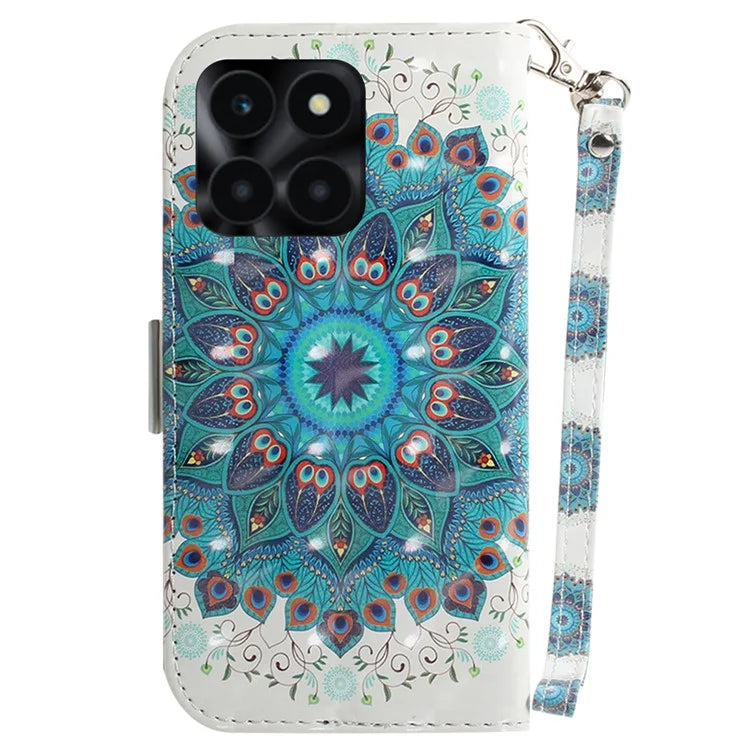 For Honor X6a 4G Case 3D Pattern PU Leather Wallet Flip Phone Cover