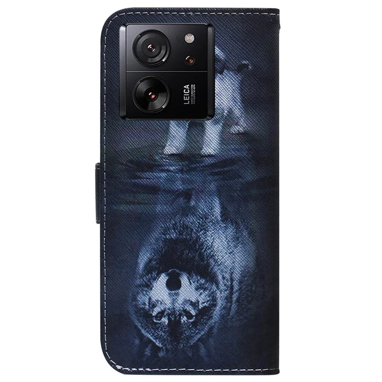 For Xiaomi Redmi K60 Ultra / 13T / 13T Pro Case PU Leather Stand Pattern Printing Phone Cover