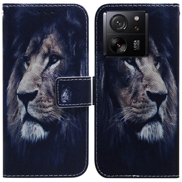 For Xiaomi Redmi K60 Ultra / 13T / 13T Pro Case PU Leather Stand Pattern Printing Phone Cover