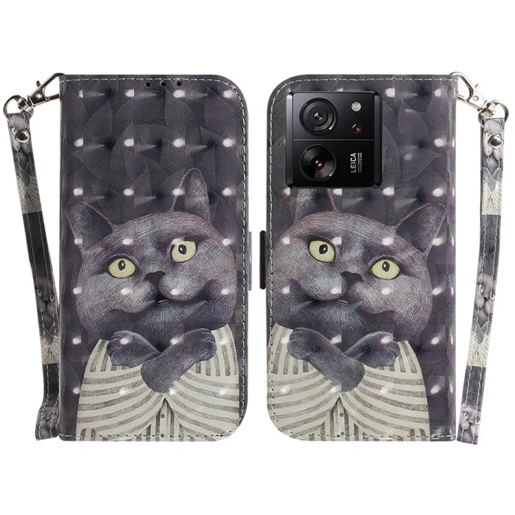 For Xiaomi Redmi K60 Ultra / 13T / 13T Pro Case Wallet PU Leather Pattern Printing Phone Cover