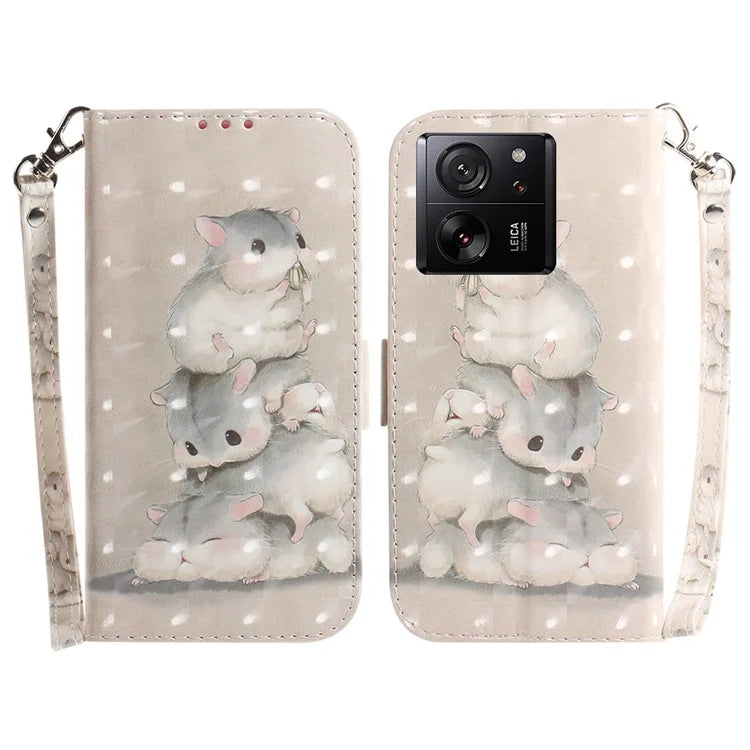 For Xiaomi Redmi K60 Ultra / 13T / 13T Pro Case Wallet PU Leather Pattern Printing Phone Cover
