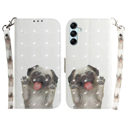 For Samsung Galaxy A15 4G Case 3D Pattern Printed PU Leather Anti-Fall Cellphone Cover