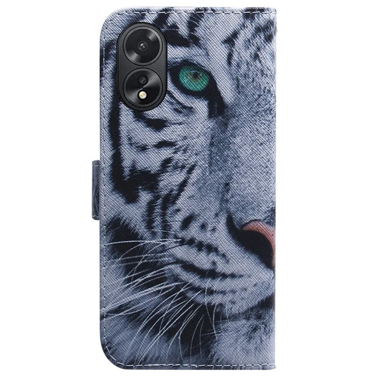 For Oppo A18 4G / A38 4G Case Wallet PU Leather Pattern Printing Phone Cover