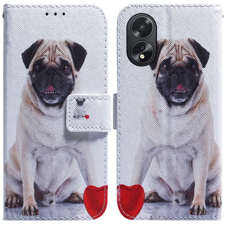 For Oppo A18 4G / A38 4G Case Wallet PU Leather Pattern Printing Phone Cover