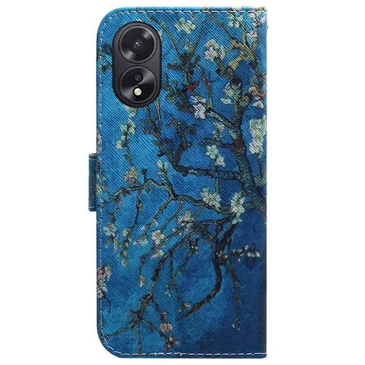 For Oppo A18 4G / A38 4G Case Wallet PU Leather Pattern Printing Phone Cover