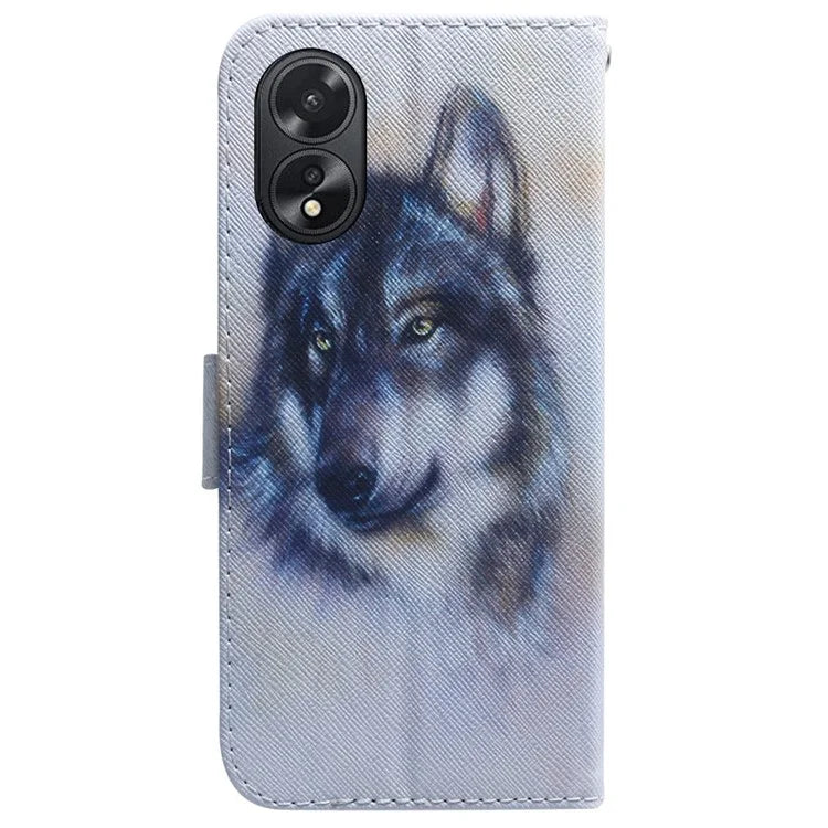 For Oppo A18 4G / A38 4G Case Wallet PU Leather Pattern Printing Phone Cover