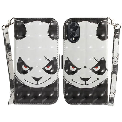 For Oppo A18 4G / A38 4G Case 3D Pattern PU Leather Flip Phone Cover