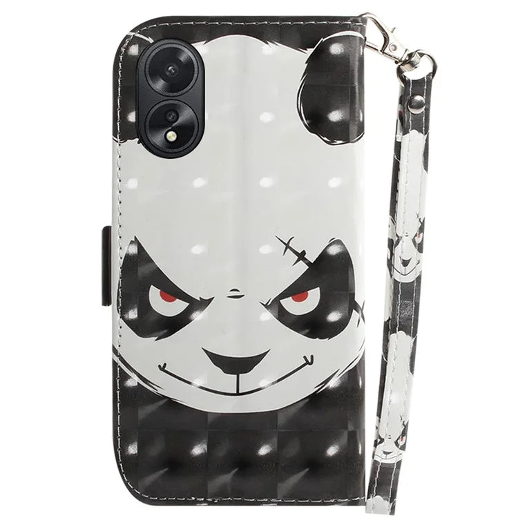 For Oppo A18 4G / A38 4G Case 3D Pattern PU Leather Flip Phone Cover