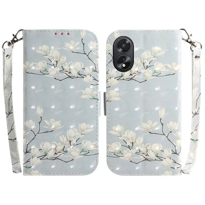 For Oppo A18 4G / A38 4G Case 3D Pattern PU Leather Flip Phone Cover