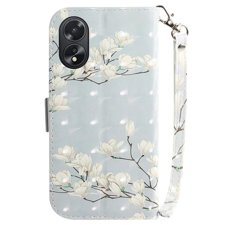 For Oppo A18 4G / A38 4G Case 3D Pattern PU Leather Flip Phone Cover