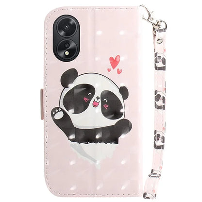 For Oppo A18 4G / A38 4G Case 3D Pattern PU Leather Flip Phone Cover