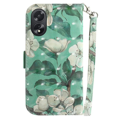 For Oppo A18 4G / A38 4G Case 3D Pattern PU Leather Flip Phone Cover