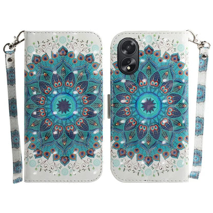For Oppo A18 4G / A38 4G Case 3D Pattern PU Leather Flip Phone Cover