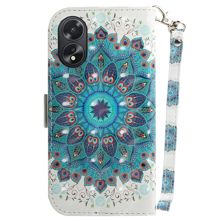 For Oppo A18 4G / A38 4G Case 3D Pattern PU Leather Flip Phone Cover