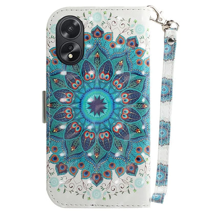 For Oppo A18 4G / A38 4G Case 3D Pattern PU Leather Flip Phone Cover