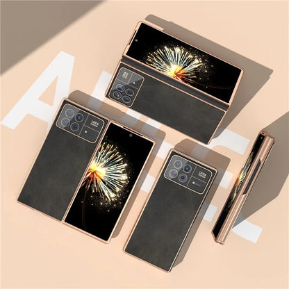 For Xiaomi Mix Fold 3 5G Case PU Leather+PC Electroplating Shockproof Phone Cover