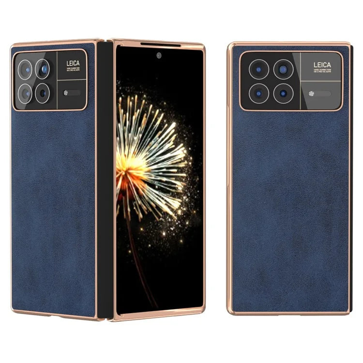 For Xiaomi Mix Fold 3 5G Case PU Leather+PC Electroplating Shockproof Phone Cover