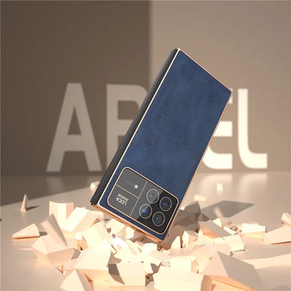 For Xiaomi Mix Fold 3 5G Case PU Leather+PC Electroplating Shockproof Phone Cover
