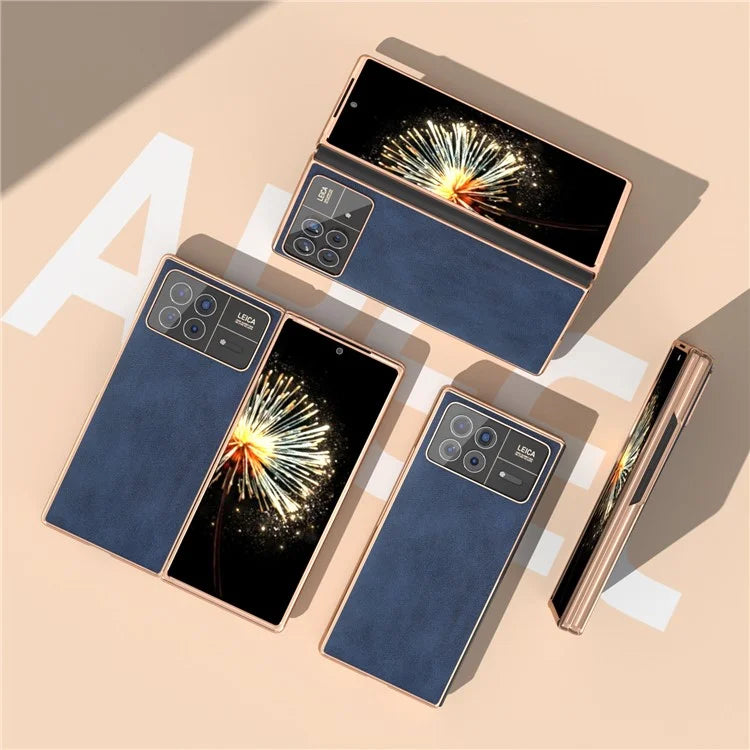 For Xiaomi Mix Fold 3 5G Case PU Leather+PC Electroplating Shockproof Phone Cover
