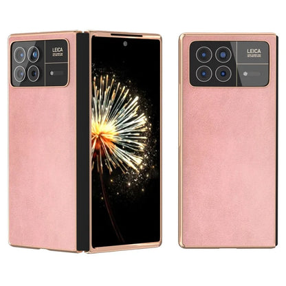 For Xiaomi Mix Fold 3 5G Case PU Leather+PC Electroplating Shockproof Phone Cover