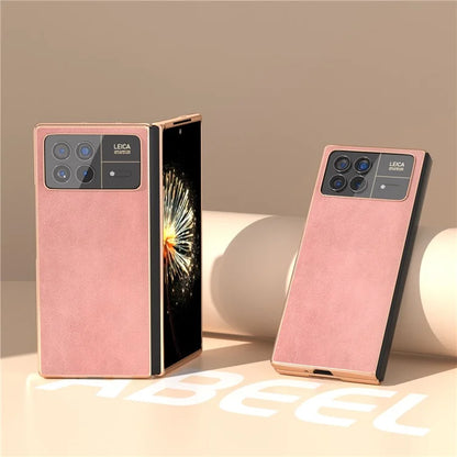 For Xiaomi Mix Fold 3 5G Case PU Leather+PC Electroplating Shockproof Phone Cover