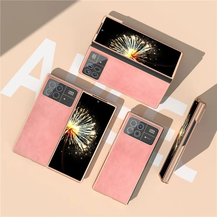 For Xiaomi Mix Fold 3 5G Case PU Leather+PC Electroplating Shockproof Phone Cover