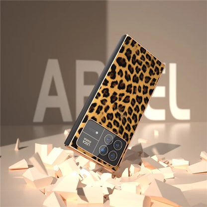 For Xiaomi Mix Fold 3 5G Case Leopard Pattern Leather+PC Slim Fit Electroplating Phone Cover