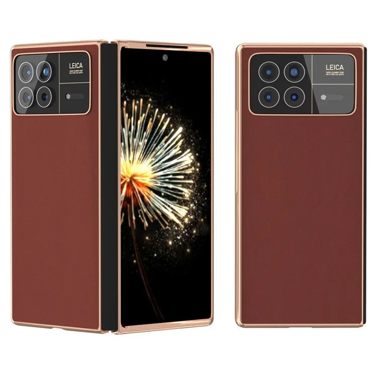 For Xiaomi Mix Fold 3 5G Case Soft-touch Genuine Cow Leather+PC Phone Cover