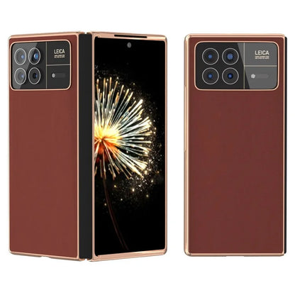 For Xiaomi Mix Fold 3 5G Case Soft-touch Genuine Cow Leather+PC Phone Cover