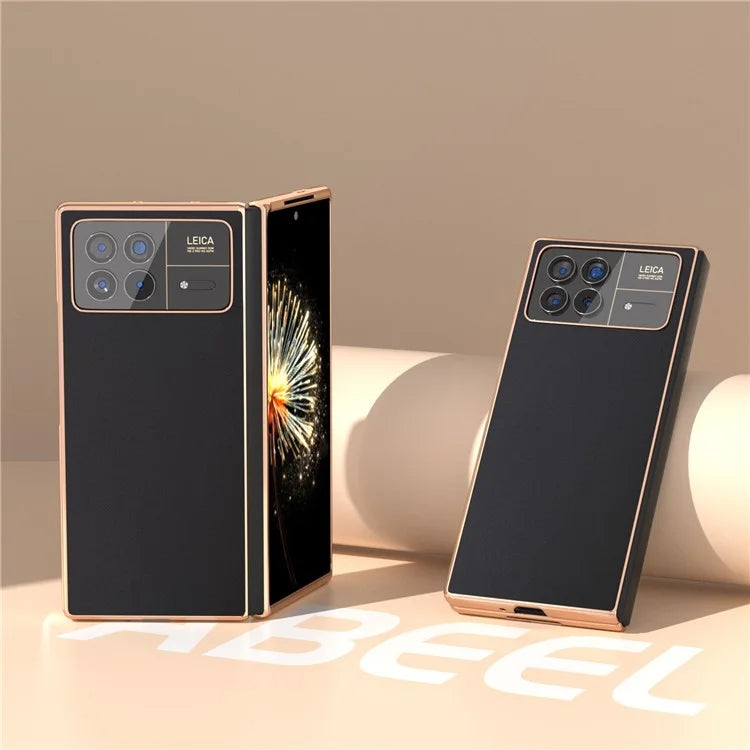 For Xiaomi Mix Fold 3 5G Case Soft-touch Genuine Cow Leather+PC Phone Cover