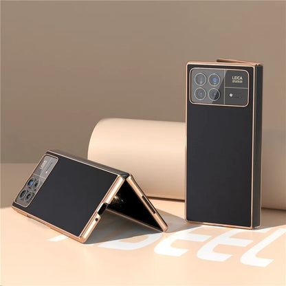 For Xiaomi Mix Fold 3 5G Case Soft-touch Genuine Cow Leather+PC Phone Cover
