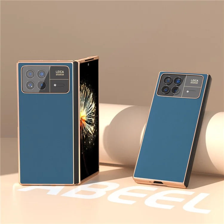 For Xiaomi Mix Fold 3 5G Case Soft-touch Genuine Cow Leather+PC Phone Cover