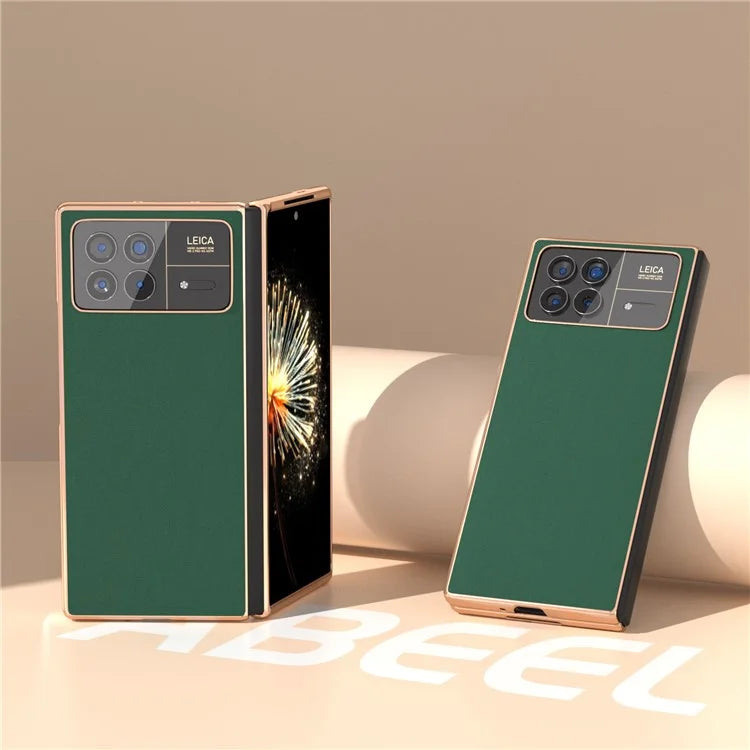 For Xiaomi Mix Fold 3 5G Case Soft-touch Genuine Cow Leather+PC Phone Cover