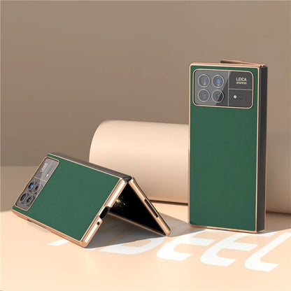 For Xiaomi Mix Fold 3 5G Case Soft-touch Genuine Cow Leather+PC Phone Cover