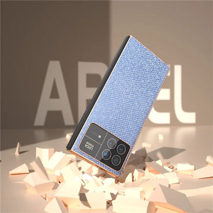 For Xiaomi Mix Fold 3 5G Case PU Leather+ PC Rhinestone Texture Back Phone Cover