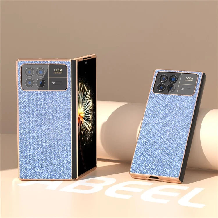 For Xiaomi Mix Fold 3 5G Case PU Leather+ PC Rhinestone Texture Back Phone Cover