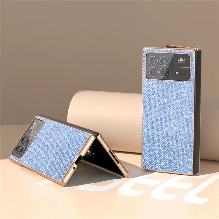 For Xiaomi Mix Fold 3 5G Case PU Leather+ PC Rhinestone Texture Back Phone Cover