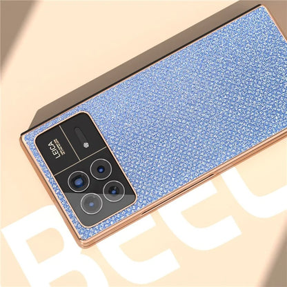 For Xiaomi Mix Fold 3 5G Case PU Leather+ PC Rhinestone Texture Back Phone Cover