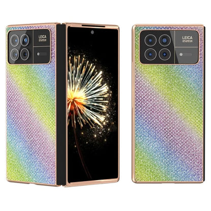 For Xiaomi Mix Fold 3 5G Case PU Leather+ PC Rhinestone Texture Back Phone Cover
