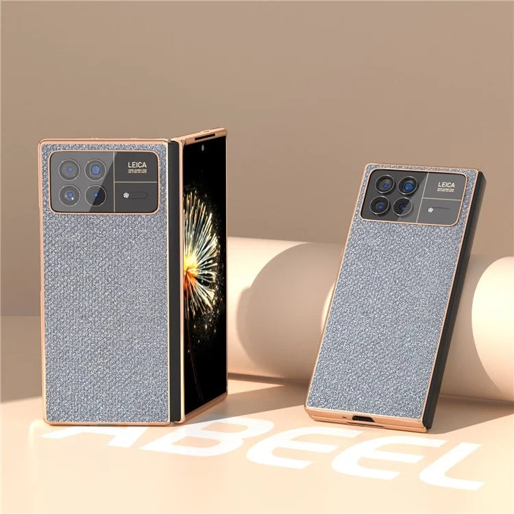 For Xiaomi Mix Fold 3 5G Case PU Leather+ PC Rhinestone Texture Back Phone Cover