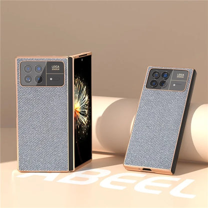 For Xiaomi Mix Fold 3 5G Case PU Leather+ PC Rhinestone Texture Back Phone Cover