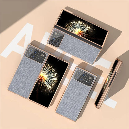 For Xiaomi Mix Fold 3 5G Case PU Leather+ PC Rhinestone Texture Back Phone Cover