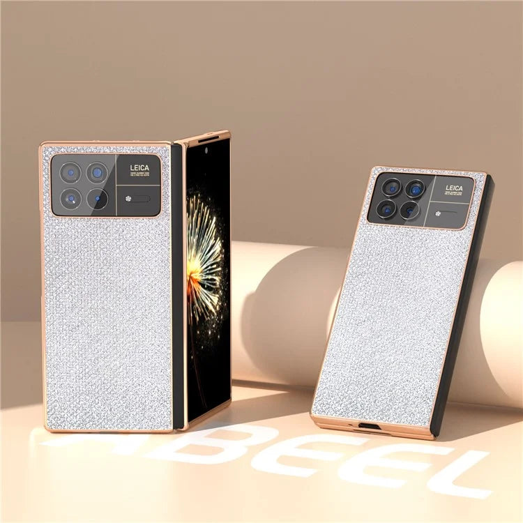 For Xiaomi Mix Fold 3 5G Case PU Leather+ PC Rhinestone Texture Back Phone Cover
