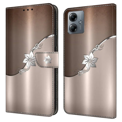 For Motorola Moto G14 4G Case 3D Creative Pattern PU Leather Flip Phone Cover