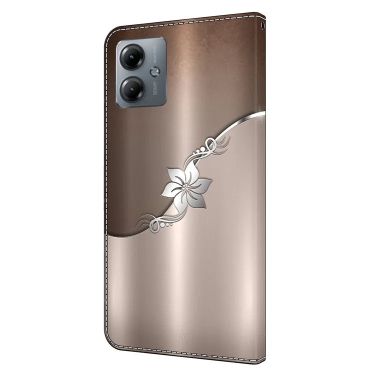 For Motorola Moto G14 4G Case 3D Creative Pattern PU Leather Flip Phone Cover