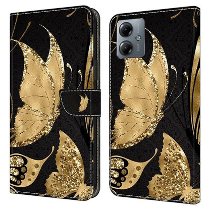 For Motorola Moto G14 4G Case 3D Creative Pattern PU Leather Flip Phone Cover